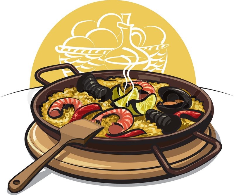 Spanish paella Stock vector Colourbox