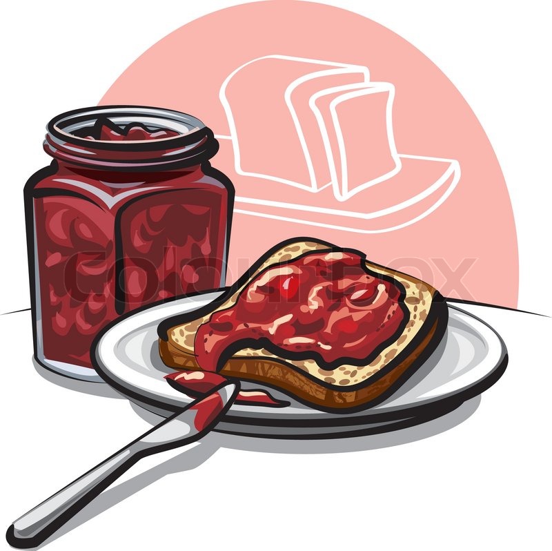 Bread with jam Stock vector Colourbox