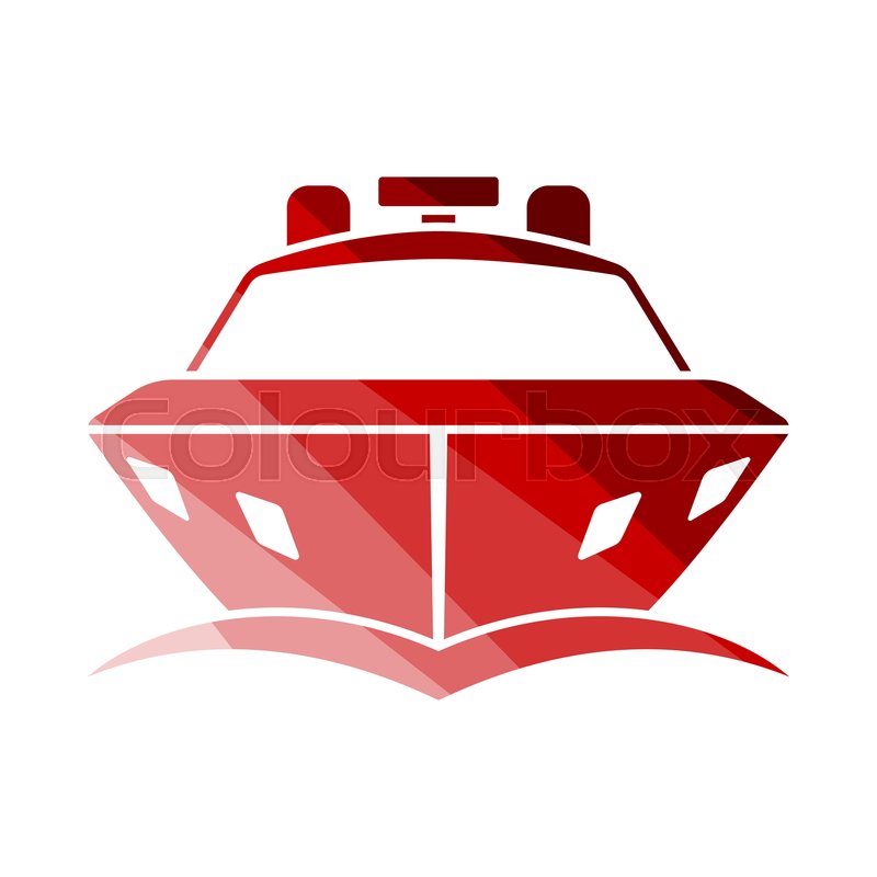 Motor Yacht Icon Front View. Flat | Stock vector | Colourbox