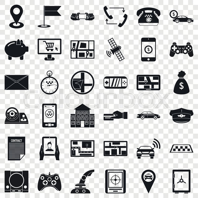 Address icons set. Simple style of 36 ... | Stock vector | Colourbox