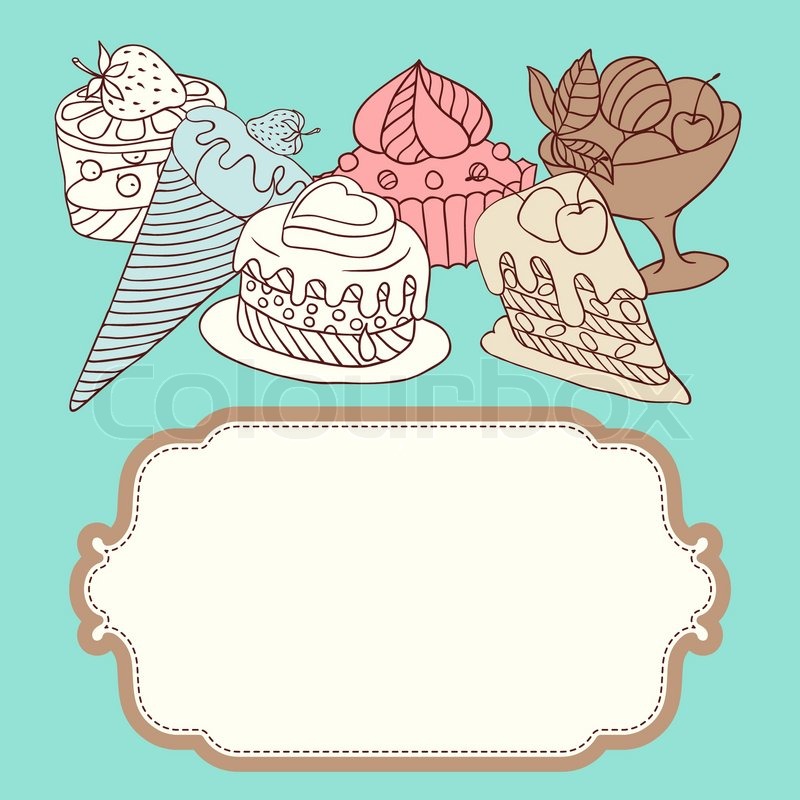 Briefmarke, zucker, lecker | Vektorgrafik | Colourbox