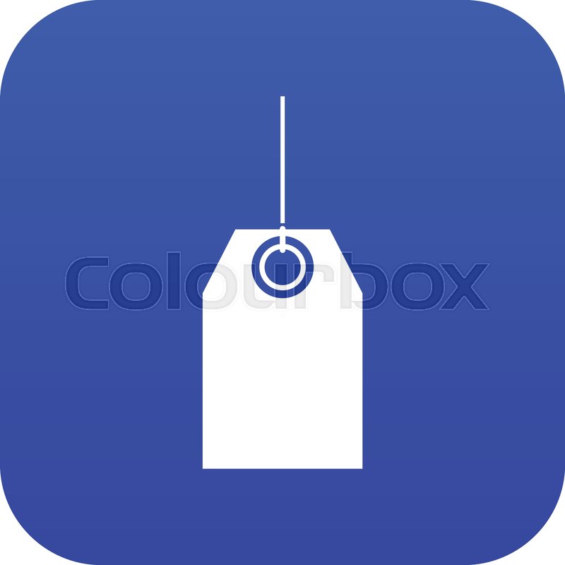 Black tag icon digital blue for any | Stock vector | Colourbox