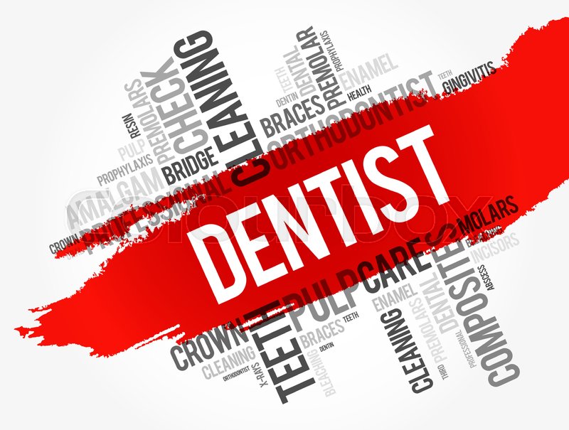 Dentist word cloud collage, health Stock vector Colourbox