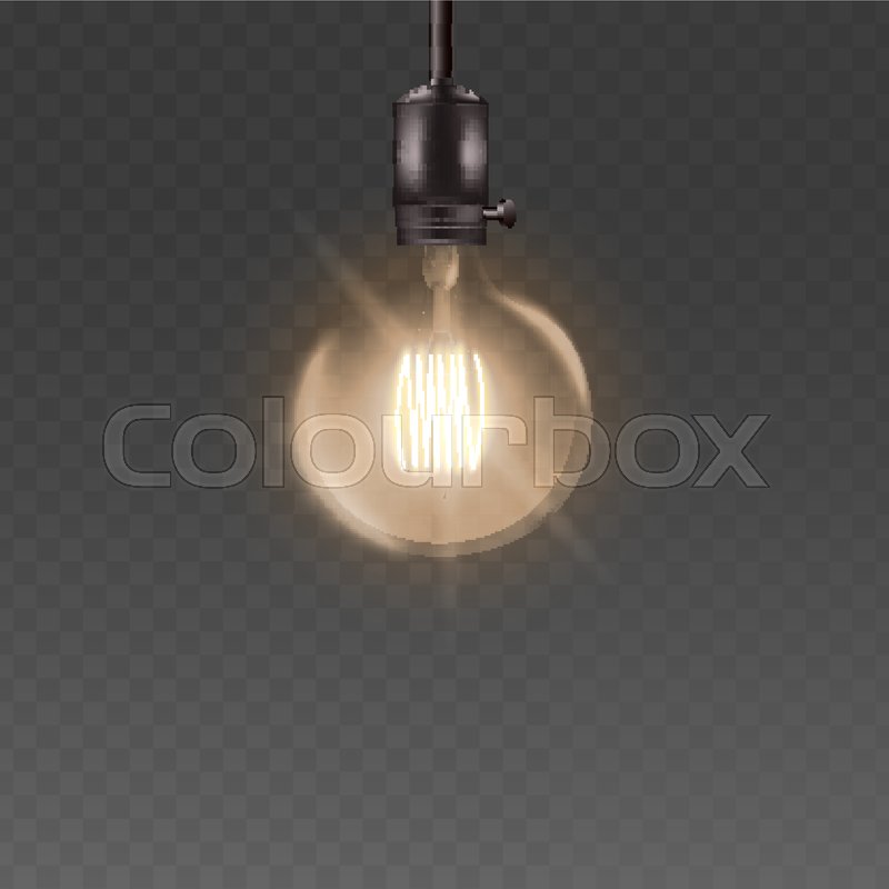 Round Glass Light Bulb Ceiling Lamp Stock Vector Colourbox