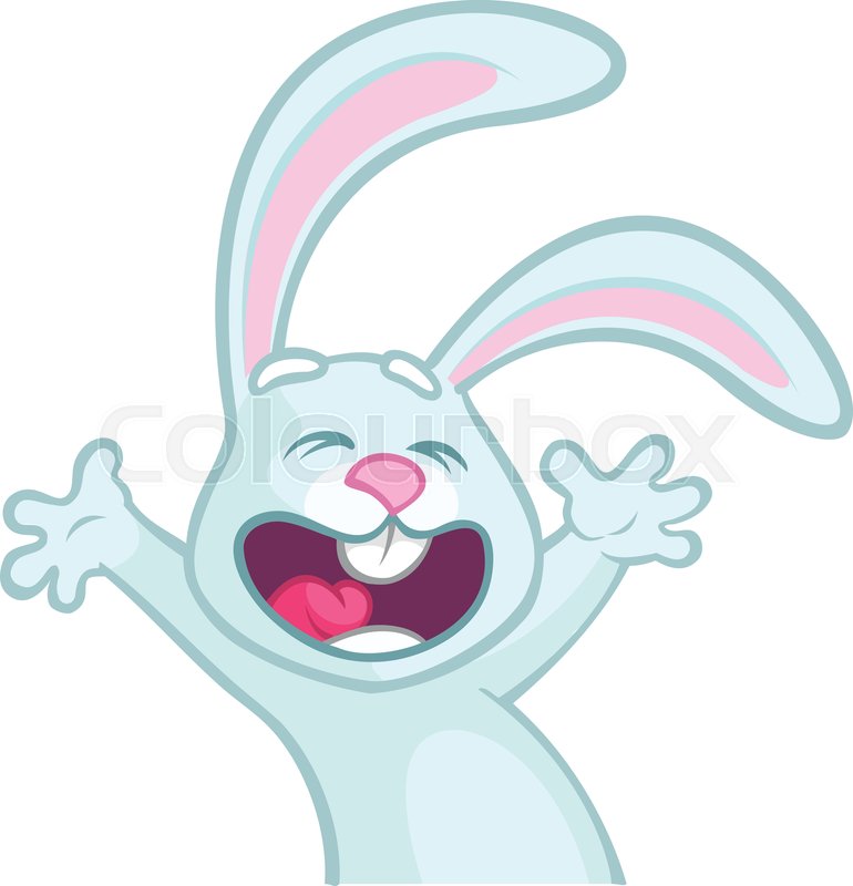 Cute cartoon blue bunny rabbit ... | Stock vector | Colourbox