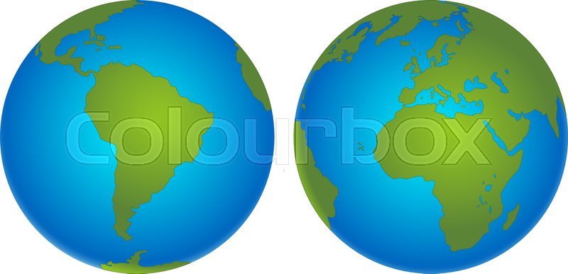 vector planet earth icon flat planet stock vector colourbox colourbox