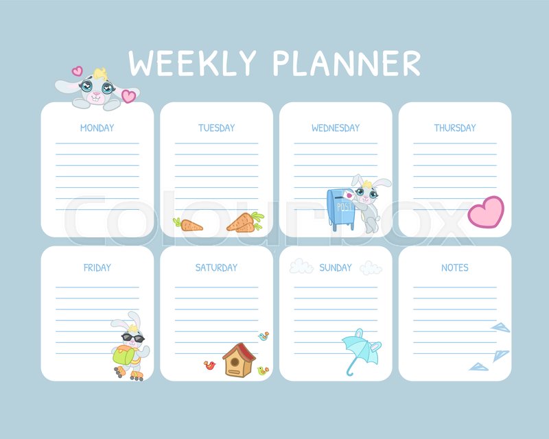 Weekly Planner Printable Kids