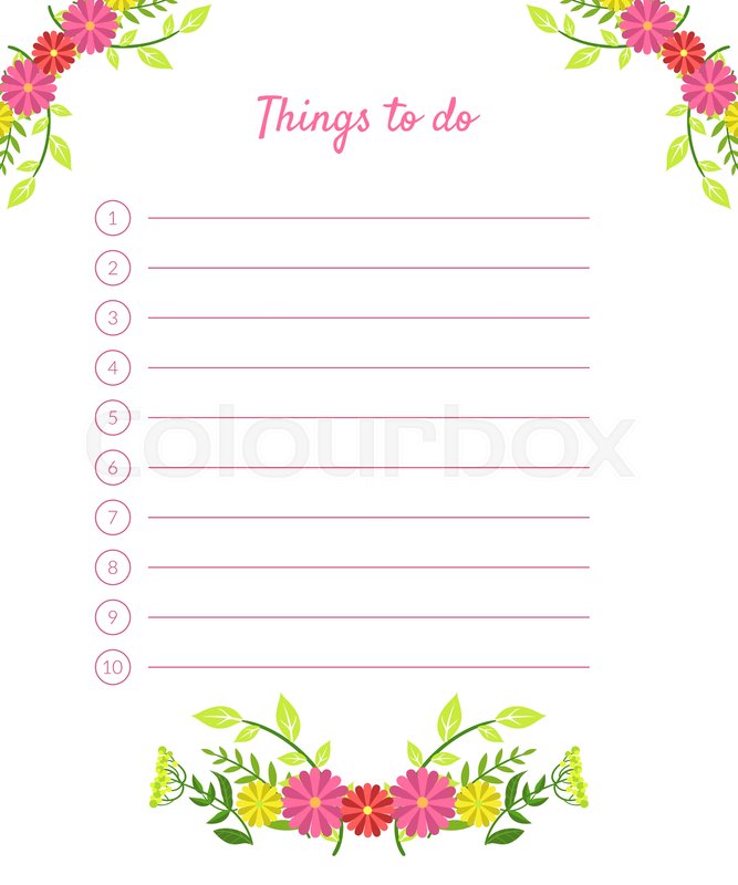 Things To Do Banner Label Template Stock Vector Colourbox