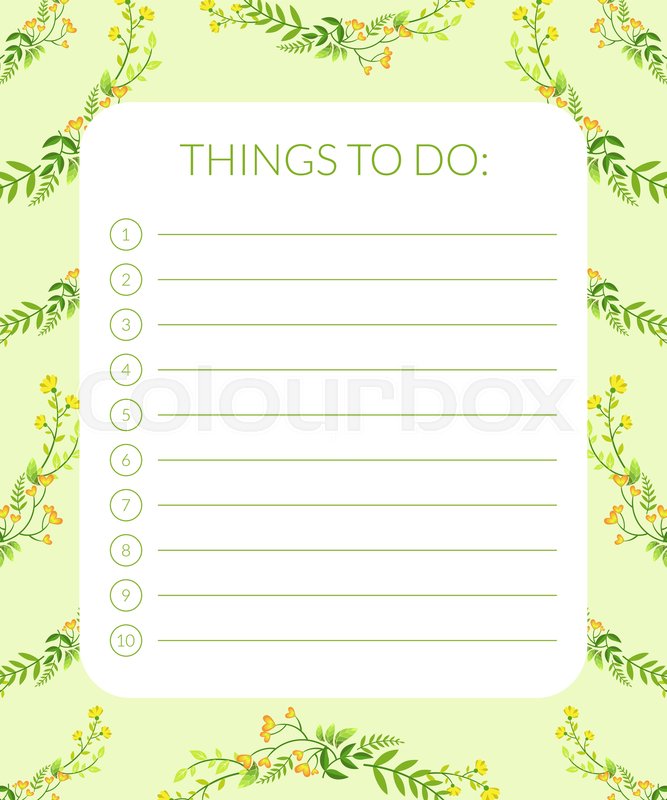 Things To Do Banner Label Template Stock Vector Colourbox