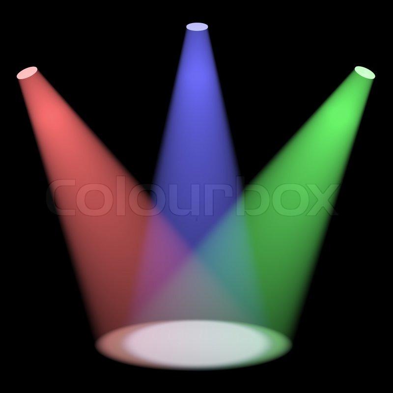 Spotlights Shining On A Small Stage Stock image Colourbox