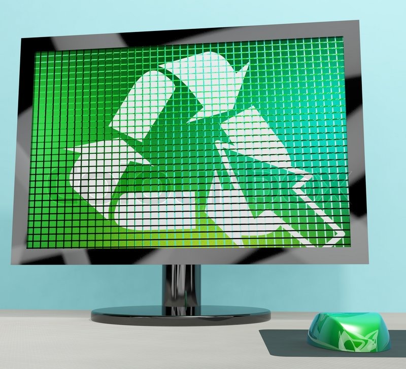 Recycle Icon Computer Screen Showing ... | Stock image | Colourbox