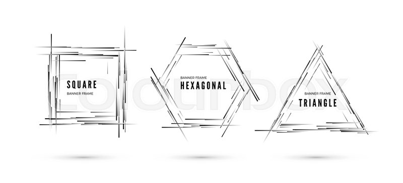 Set Of Banners Lines With Monochrome Stock Vector Colourbox