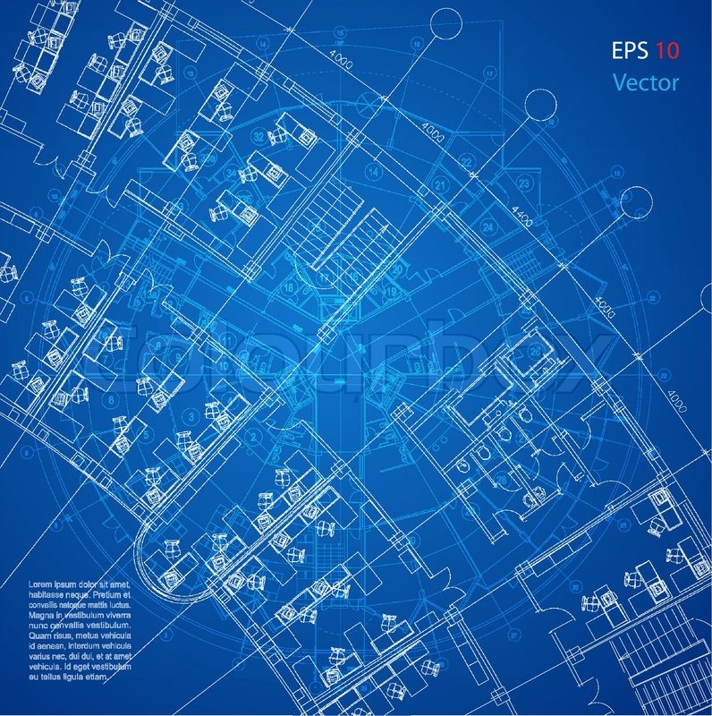 Urban Blueprint (vector). Architectural background. Part of architectural  project, architectural plan, technical project, drawing technical letters,  design on paper, construction plan | Stock vector | Colourbox