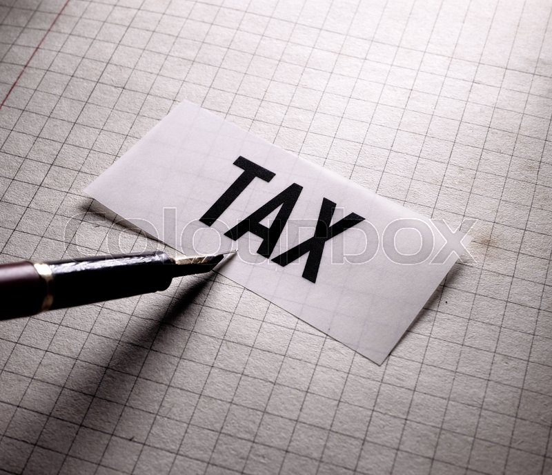 Close up of a Tax tag on paper Stock image Colourbox