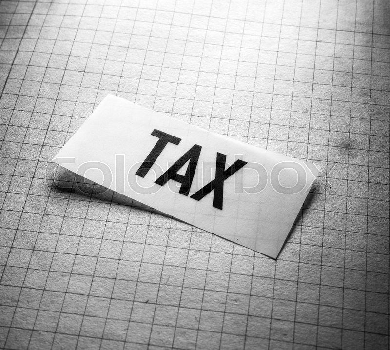 Close up of a Tax tag on paper Stock image Colourbox