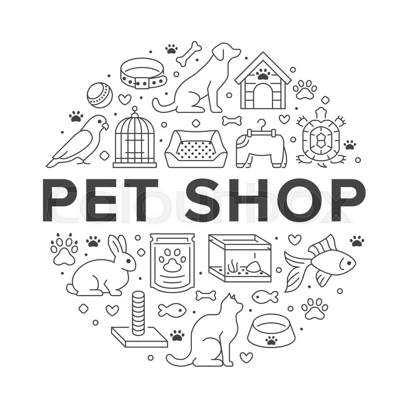 Pet Shop Vector Circle Banner With Stock Vector Colourbox