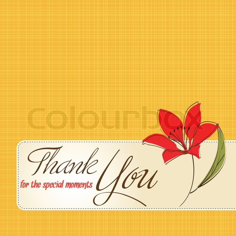 Thank you greeting card with flower  Stock Vector  Colourbox