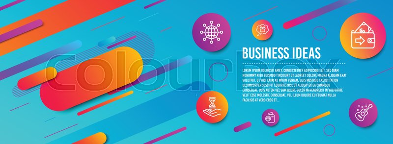 Header Banner Wallet Time Hourglass Stock Vector Colourbox