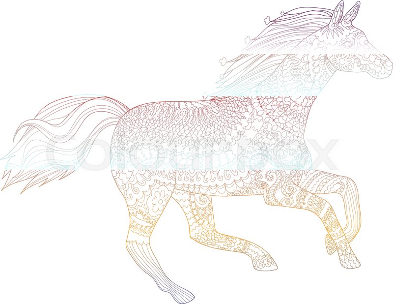 bright illustration for modern print stock vector running horse template