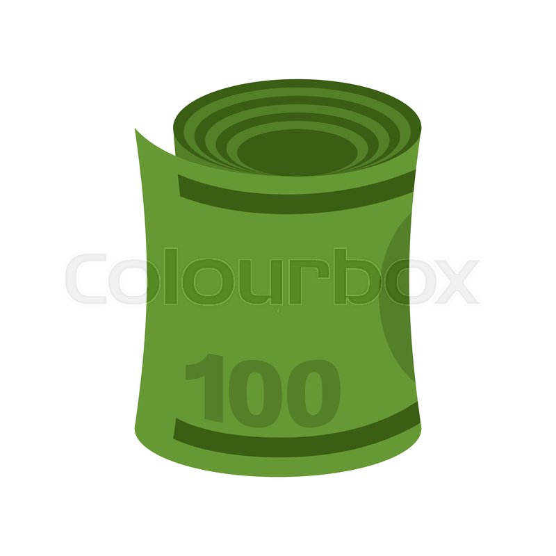 Money roll isolated. Dollars rolled | Stock vector | Colourbox