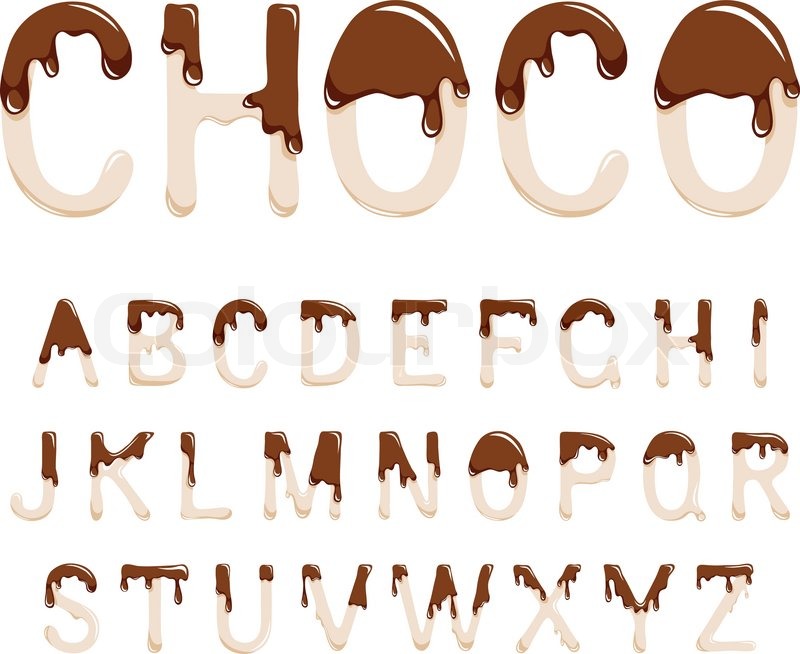 Chocolate alphabet Stock Vector Colourbox