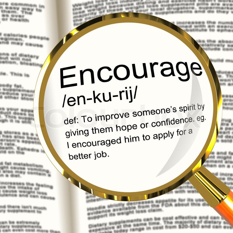 Encourage Definition Magnifier Showing ... | Stock image | Colourbox