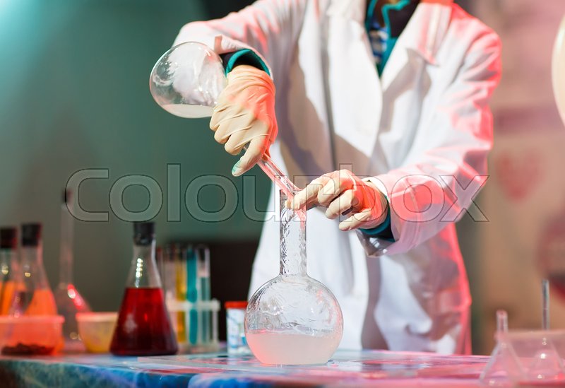 Experiments in a chemistry lab. ... | Stock image | Colourbox