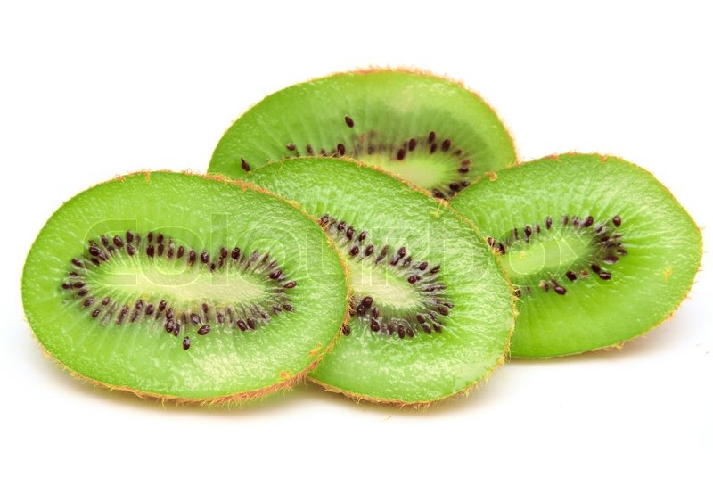 Fresh piece kiwi fruit isolated on Stock image Colourbox