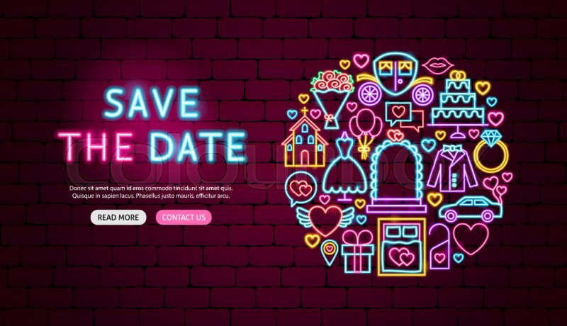 save the date neon