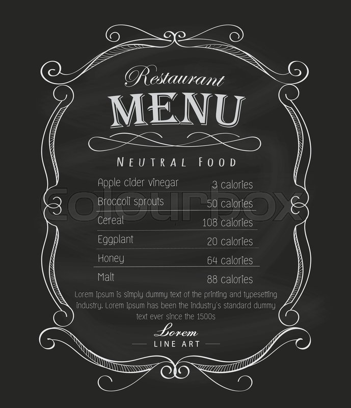 Restaurant menu frame blackboard hand Stock vector Colourbox