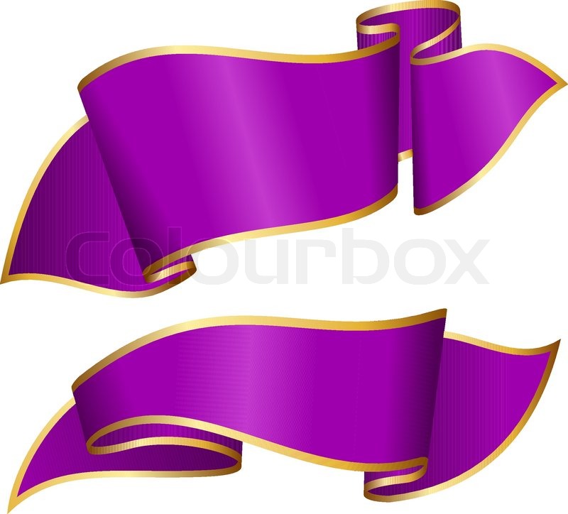 purple ribbon collection stock vector colourbox