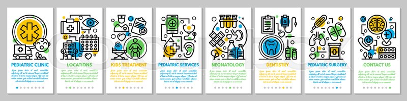 Medical Pediatric Clinic Banner Set Stock Vector Colourbox