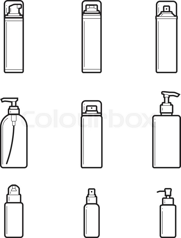 Dispensers, batchers. line drawing set Stock vector Colourbox