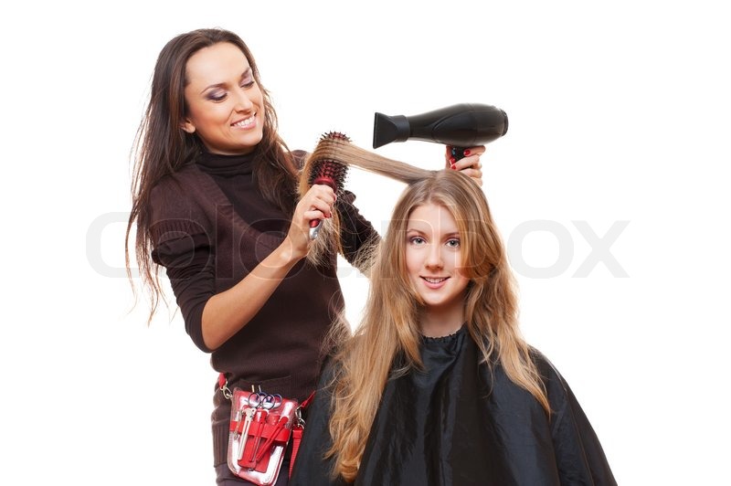 studio shot of hairdresser