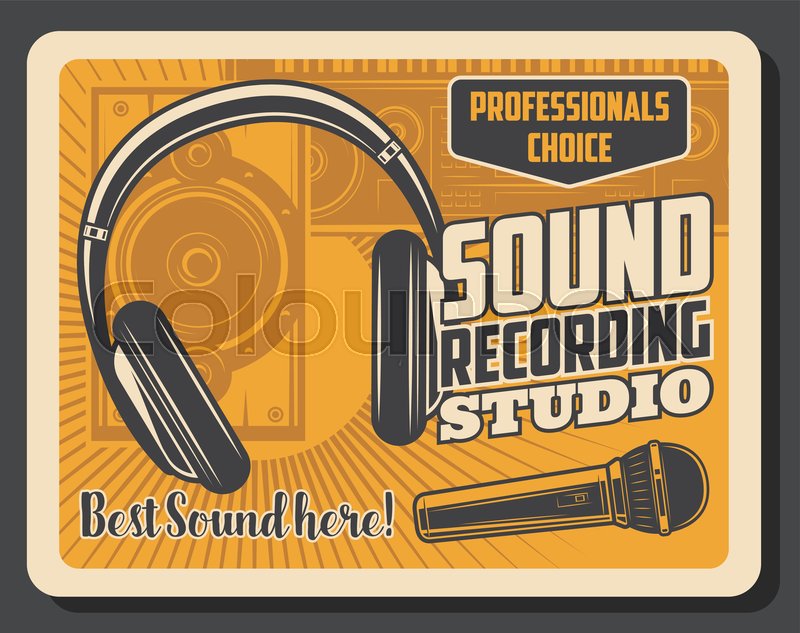 Sound recording studio and DJ record ... | Stock vector | Colourbox