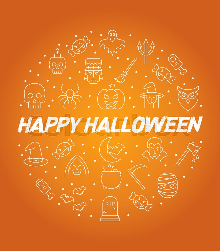 Halloween Circle Infographics Happy Stock Vector Colourbox