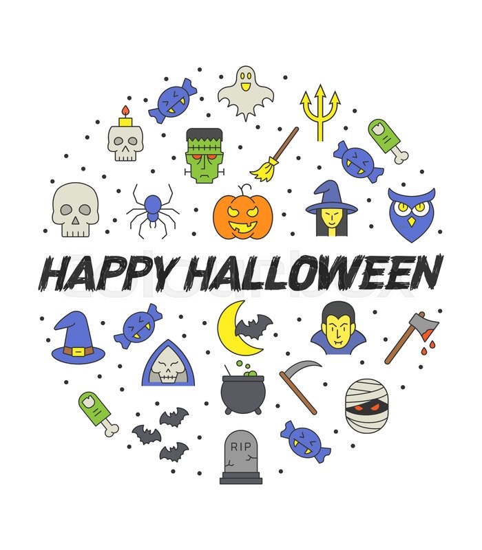 Halloween circle infographics, Happy Stock vector Colourbox