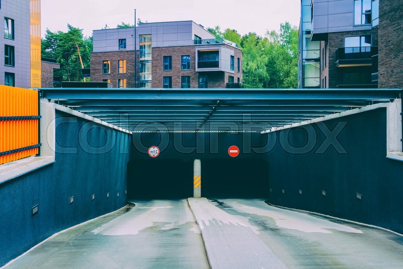 Architecture of modern garage and a | Stock image | Colourbox