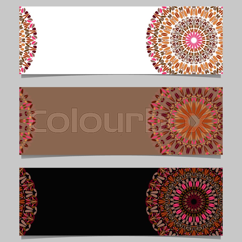 Horizontal Floral Mandala Banner Stock Vector Colourbox
