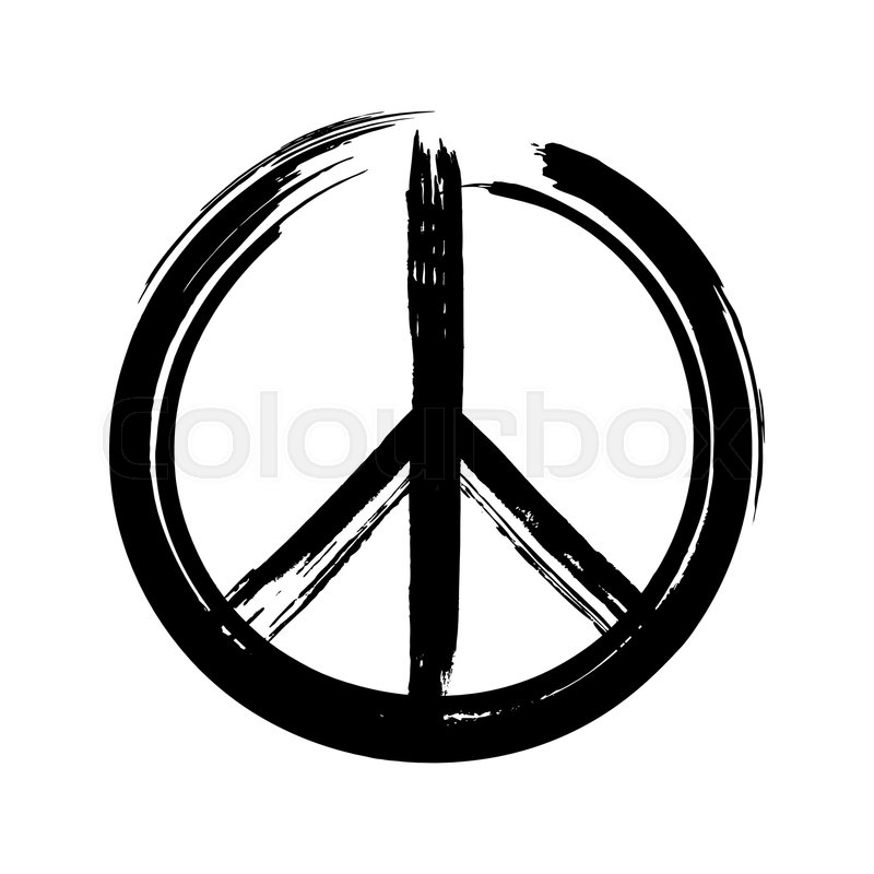 Black Peace Symbol Created In Grunge Stock Vector Colourbox