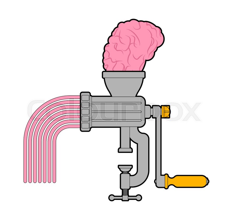 Brain In Meat Grinder Brains Stock Vector Colourbox