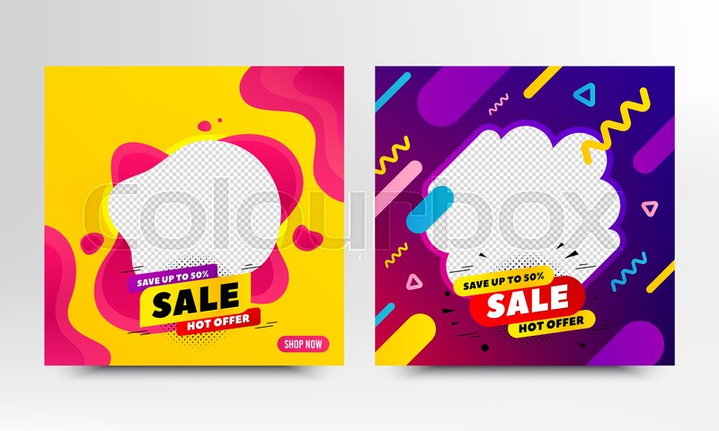 Coupon Or Flyer Web Banner Templates Stock Vector Colourbox