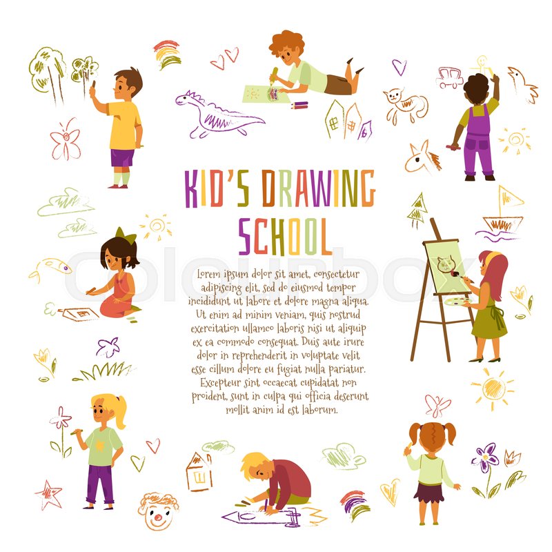 Advertising Kids Club Preschool Stock Vector Colourbox