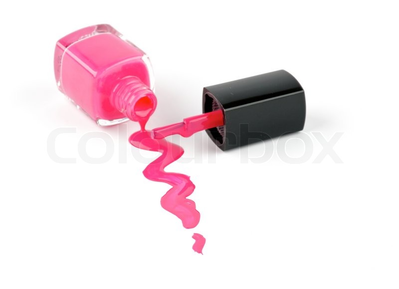 spilled nail varnish with brush stock photo colourbox
