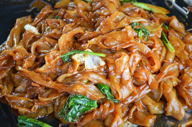 Stir fried Wide Rice Noodles with Stock image Colourbox