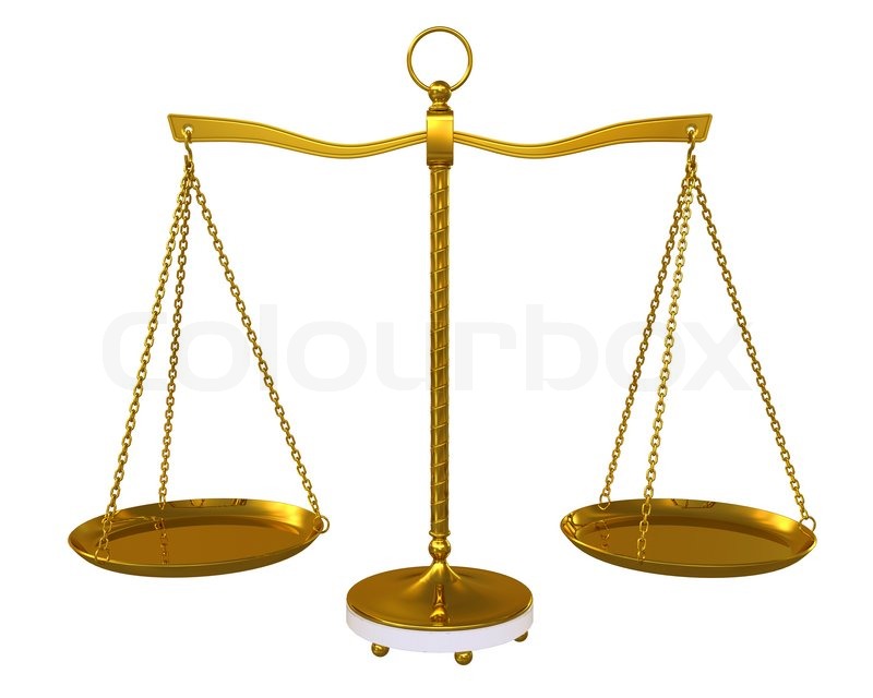 Gold beam balance | Stock Photo | Colourbox
