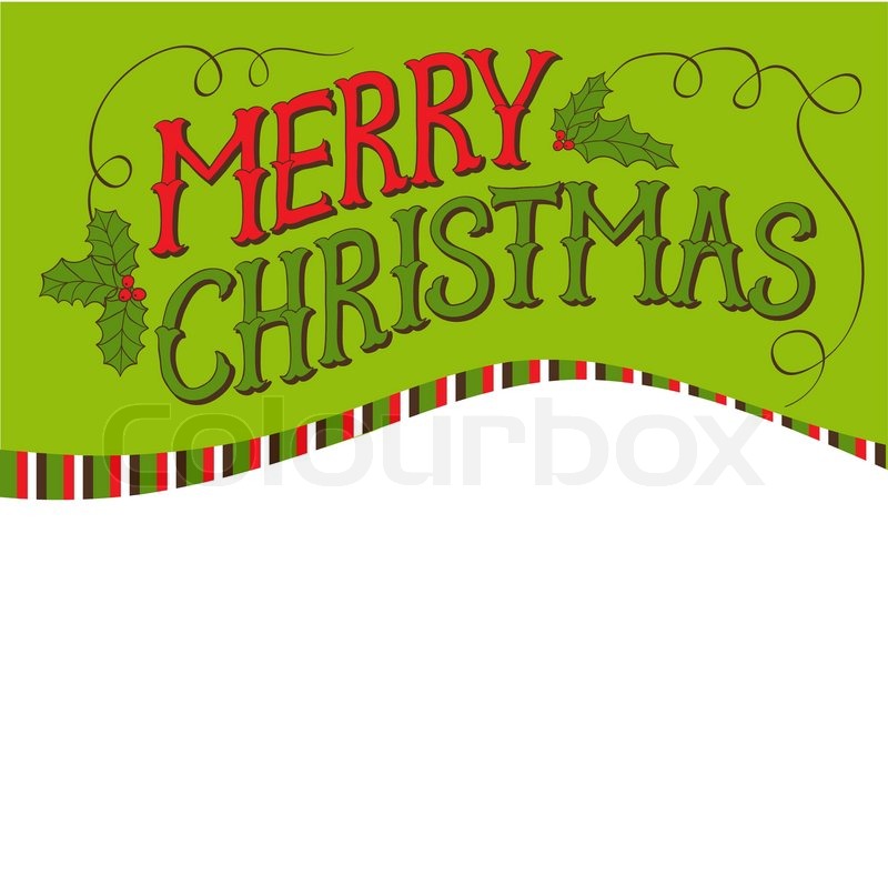 Vintage Merry Christmas Card Hand | Stock vector | Colourbox