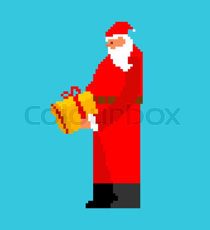 Santa Claus Pixel Art Funny Christmas Stock Vector Colourbox