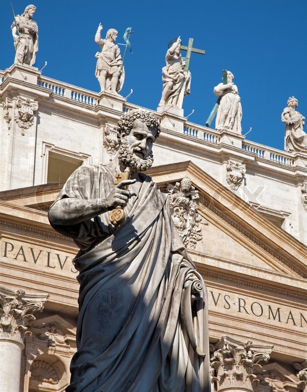 Rome st. Peter s statue for st. Peter s basilica Stock Photo