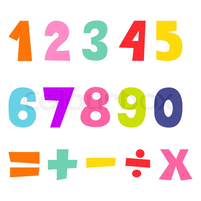 Numbers figures. Плоские цифры. детский шрифт. numbers and figures. math numbers and figures.